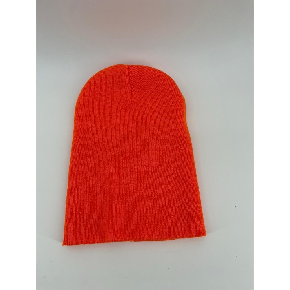 Beanie Toque Adult One Size Neon Orange Double Knit Acrylic Workwear Outdoors